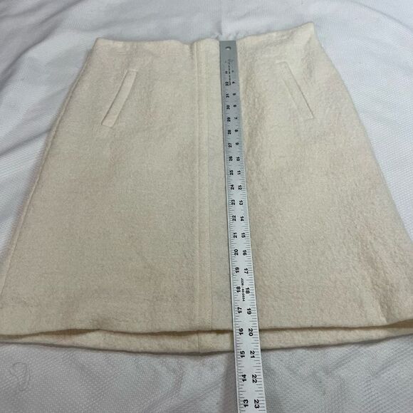 Ann Taylor Cream Wool Blend Lined Skirt - Picture 6 of 7